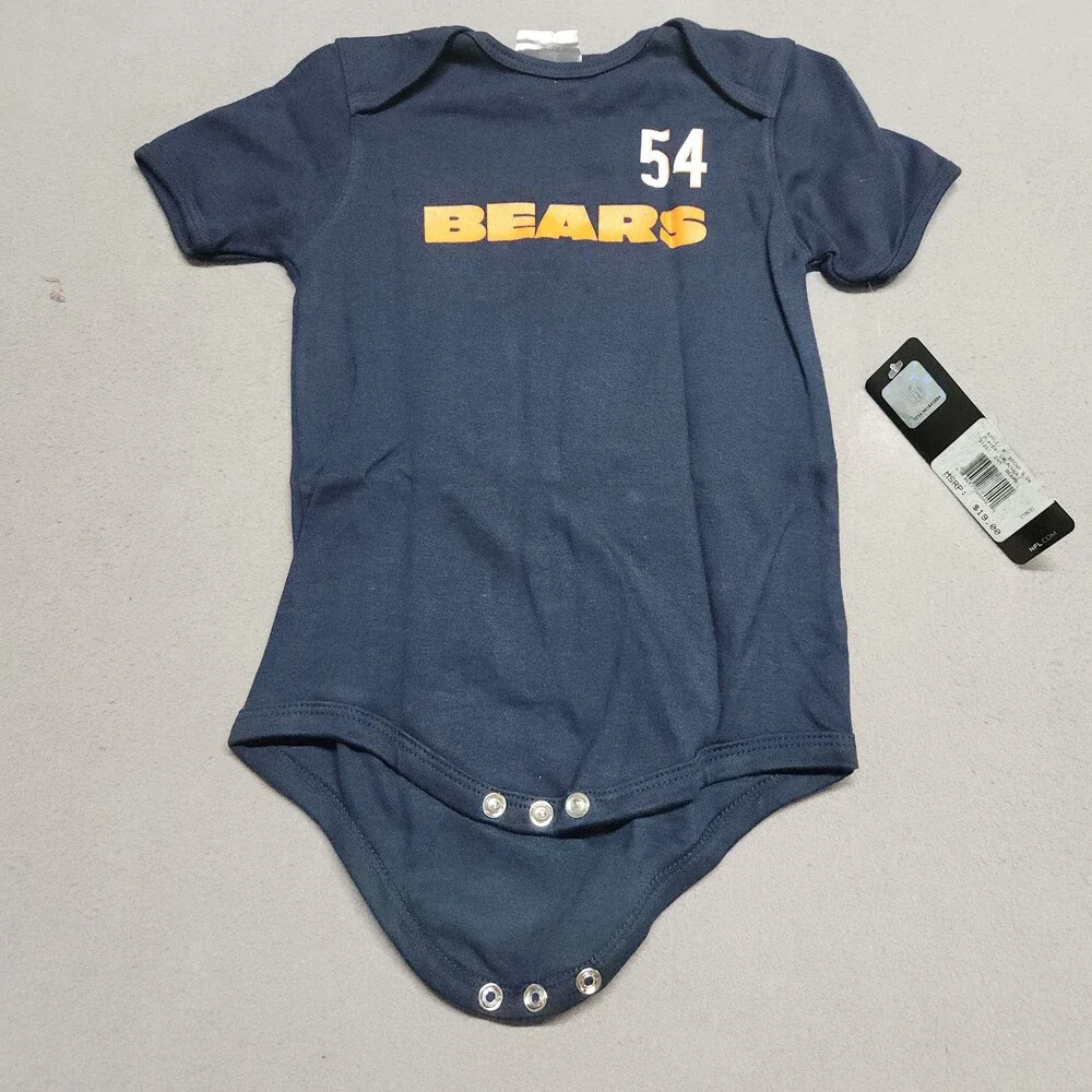 Reebok Nfl Brian Urlacher 54 Chicago Bears Infant Bodysuit 24M Cotton Navy 153